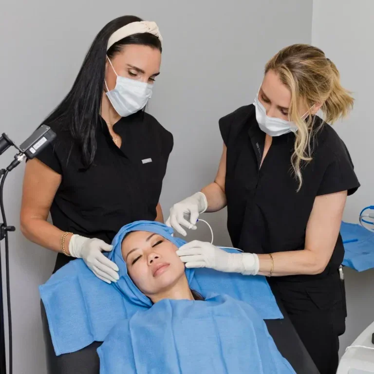A woman is receiving Attiva Radiofrequency Treatment at Ritual by Tracy Holzman NP-C in Washington, DC